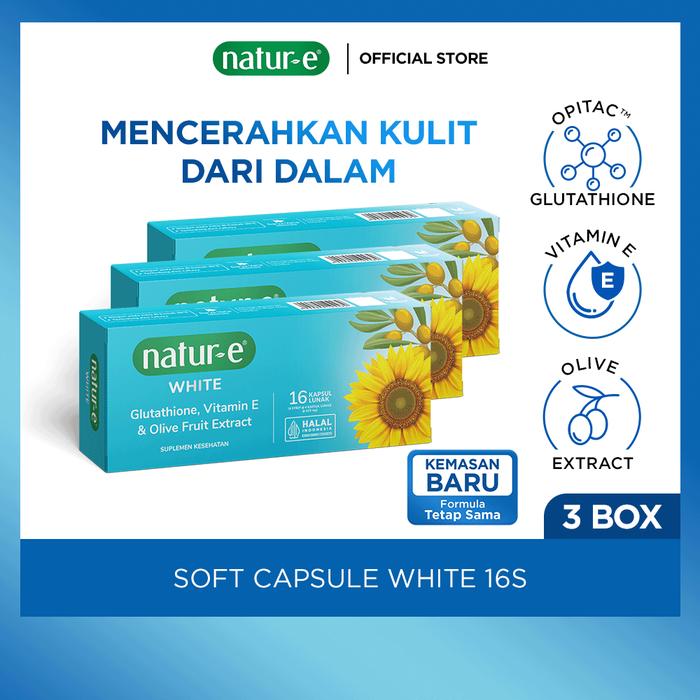 Promo Triple Pack Soft Capsule - White 16s x 3pcs - Suplemen Kecantikan Dengan Vitamin E & Glutathione - Membantu Menjaga Kesehatan Kulit dari Dalam