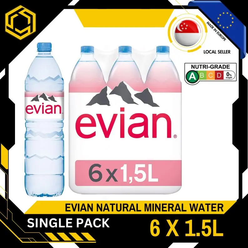 [SINGLE PACK] EVIAN Mineral Water 1.5L X 6 (BOTTLE) - FREE DELIVERY within 3 working days!