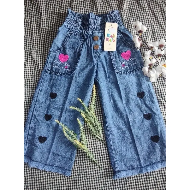 Celana Kulot Love anak hitam pink usia 1-10 th 0