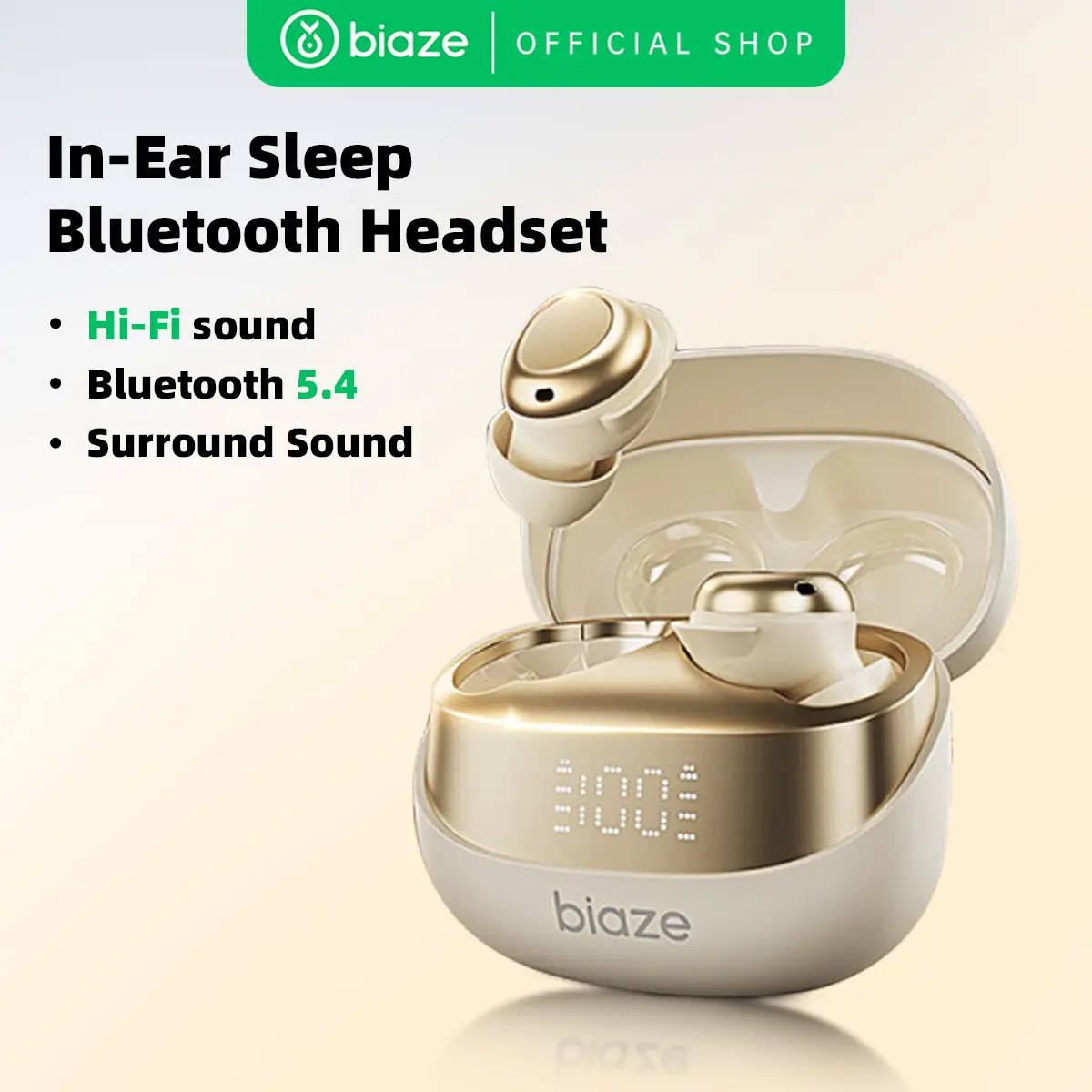 Biaze D79 TWS Earbud-48dB ANC Noise Cancelling 4-Mic ENC Bluetooth 5.4 Wireless Headphone Waterproof Sport Edition Sleeping earpods earphones earpiece 6mm Large Dynamic Driver