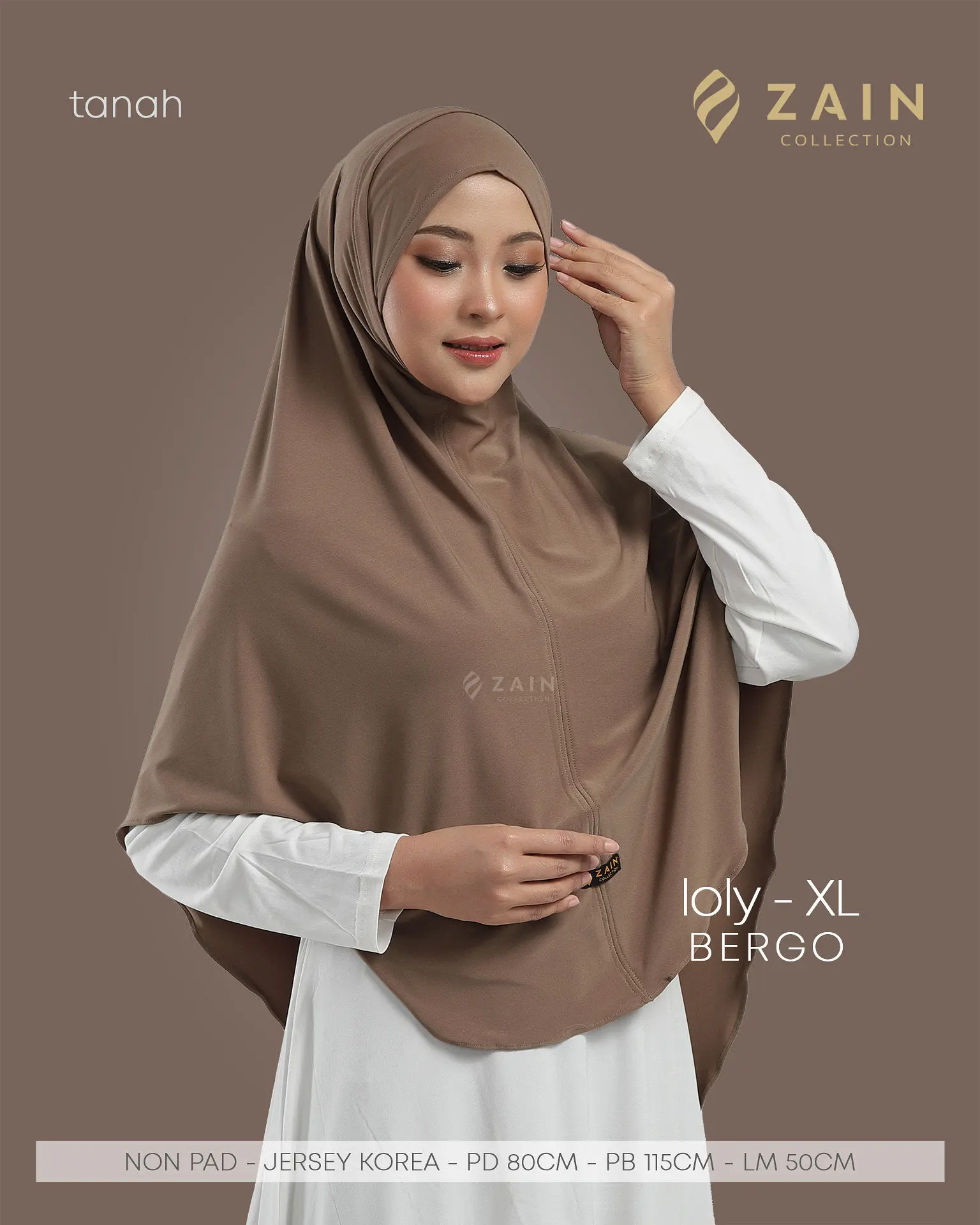 ZAIN Hijab Kerudung Loly Size L- XL Jilbab Bergo Instan Jersei Korea Premium High Quality Hijab Nyaman Di Pakai