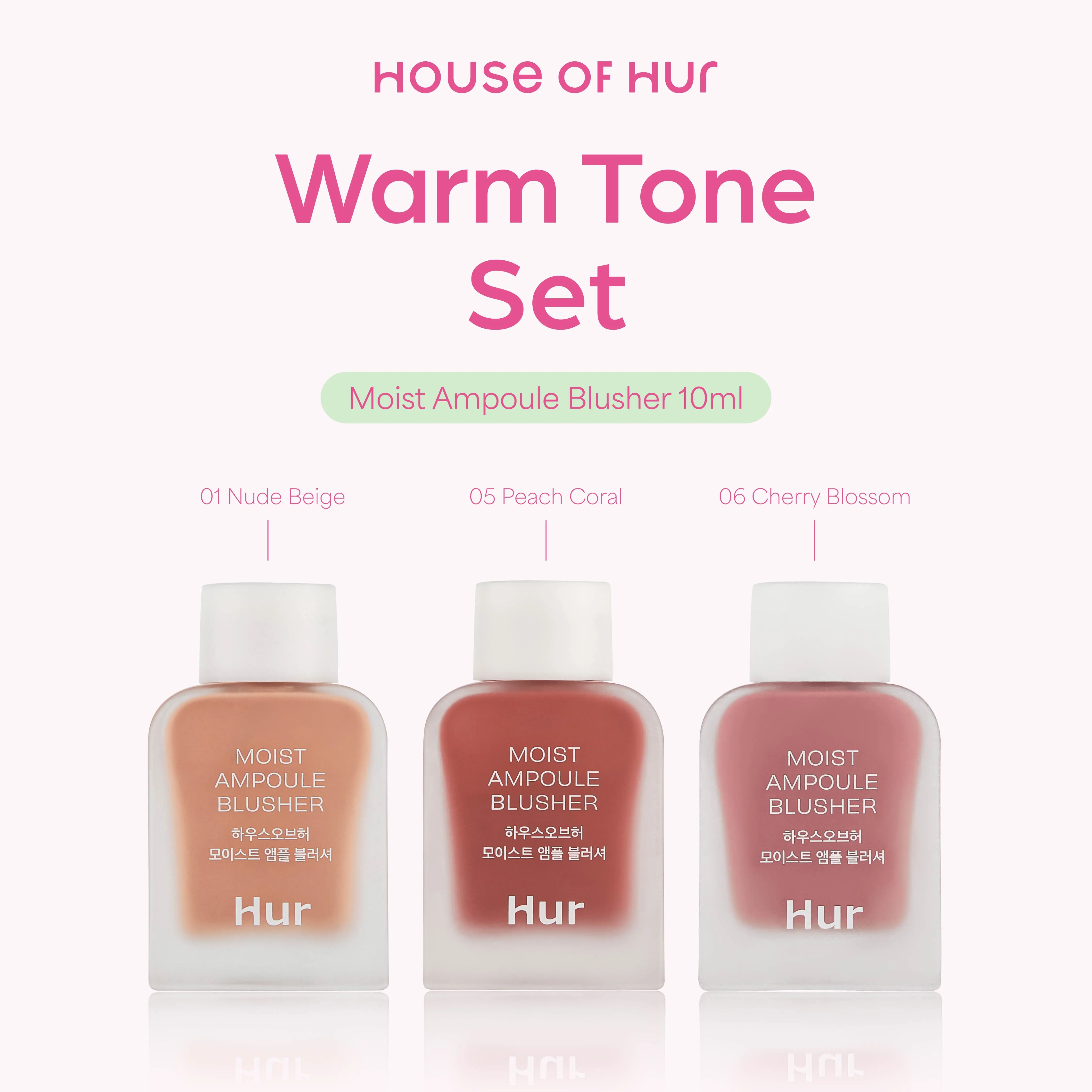 HOUSE OF HUR Moist Ampoule Blusher Warm Tone Set Mini Size (10 ml)