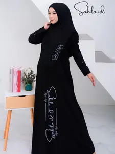Sakila ID maxi dress Syar'I Bahan Jersey Super Terbaru set HIJAB Sablon Muslim Wanita
