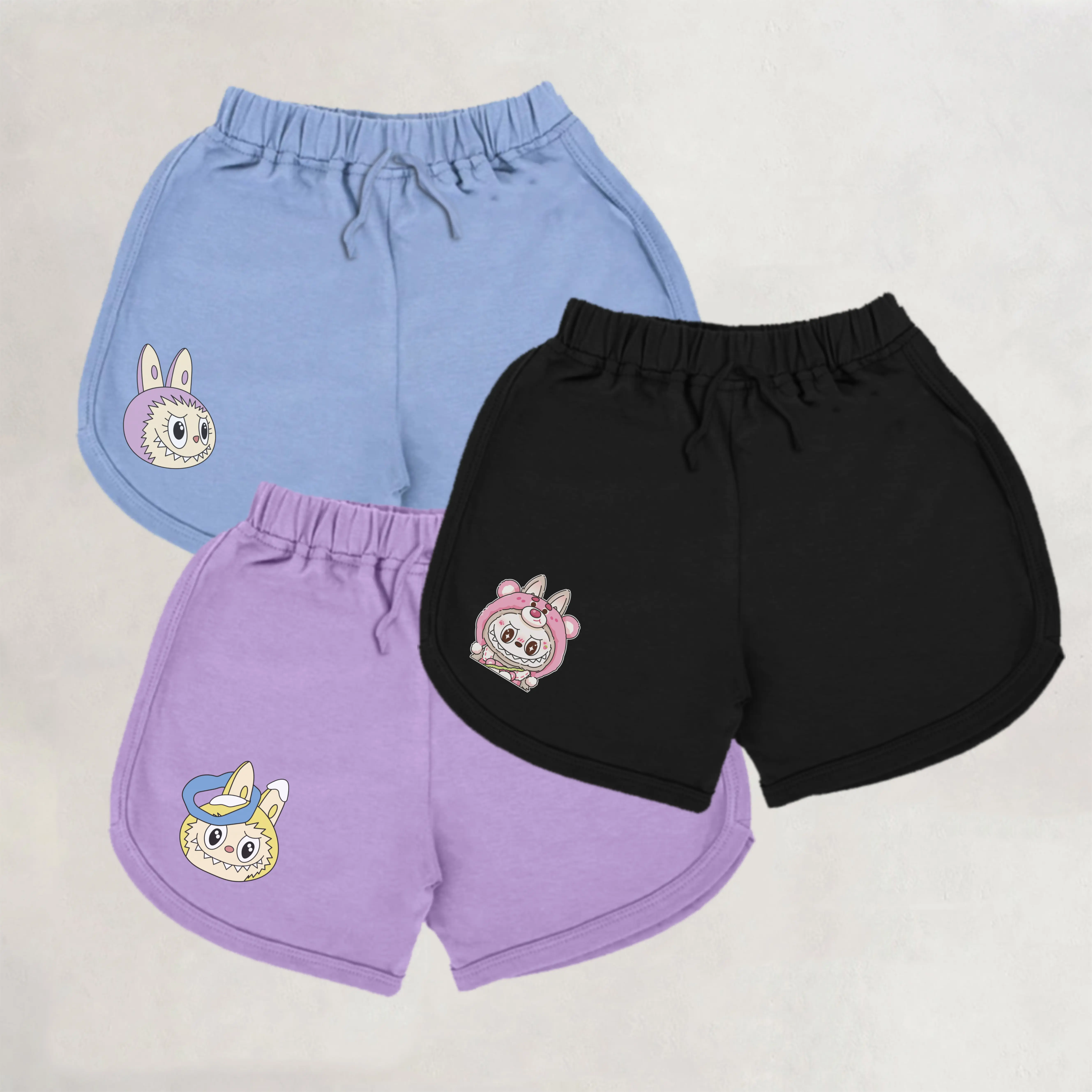 Demunky Fashion Anak Perempuan Celana Pendek Sehari-hari Bunga Motif