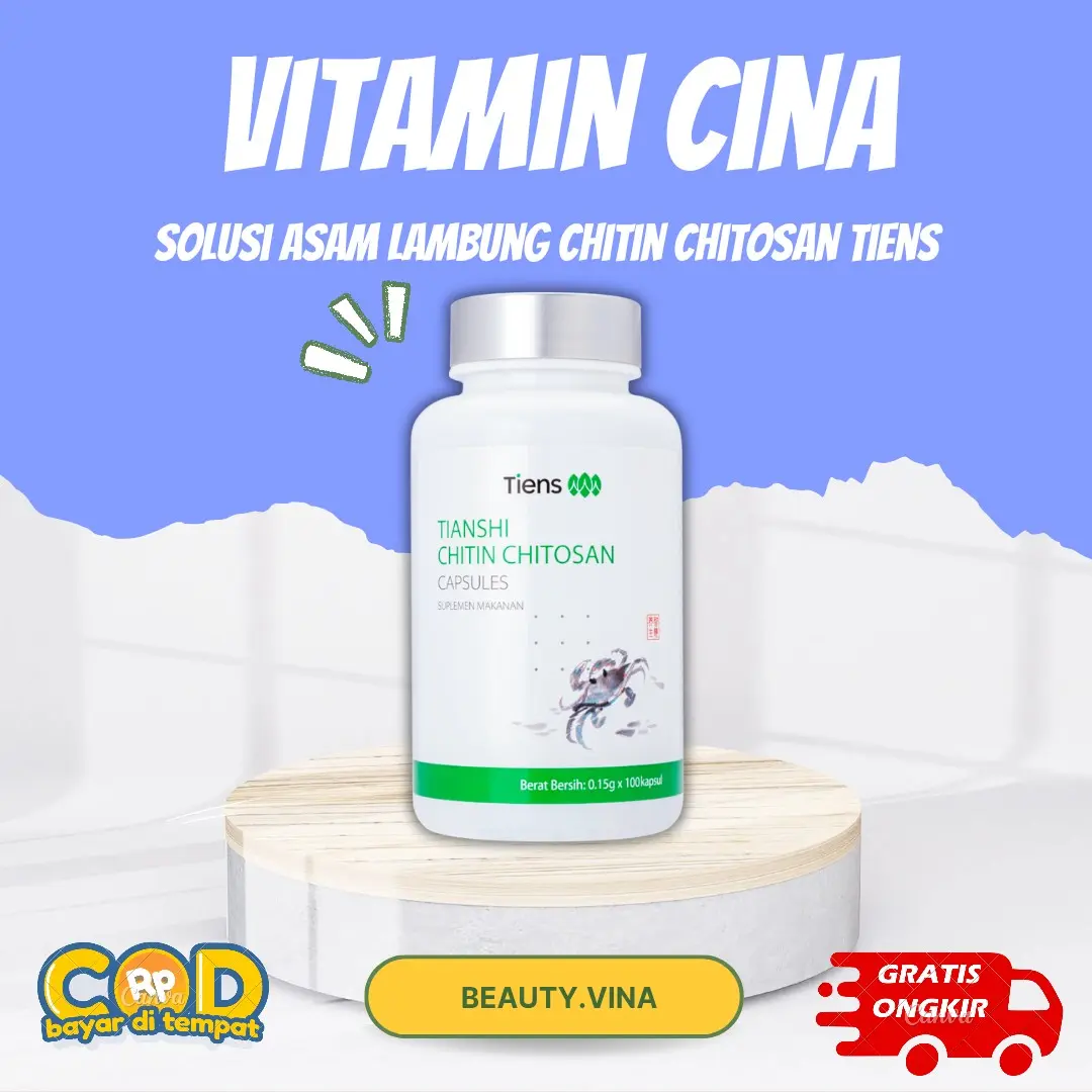 Vitamin Cina Asam Lambung- Chitin Chitosan Tiens Untuk Asam Lambung Herbal Cina CIHITIN CHITOSAN TIENS - Untuk Asam lambung/Gerd/Anxiety