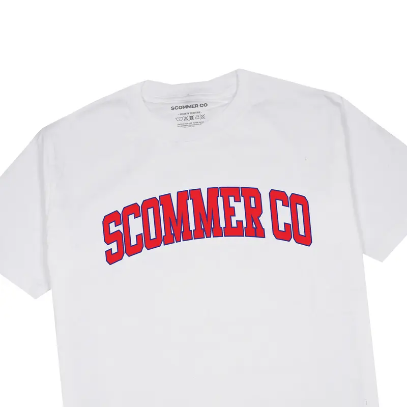 Scommer T-shirt White Font Bold Red Keren Nyaman Panjang Sablon Pria Distro 1