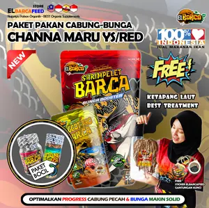 PAKET PAKAN PROGRESS BUNGA Channa Maru ys red pemecah cabung & Bunga Solid xtra melanin guanin
