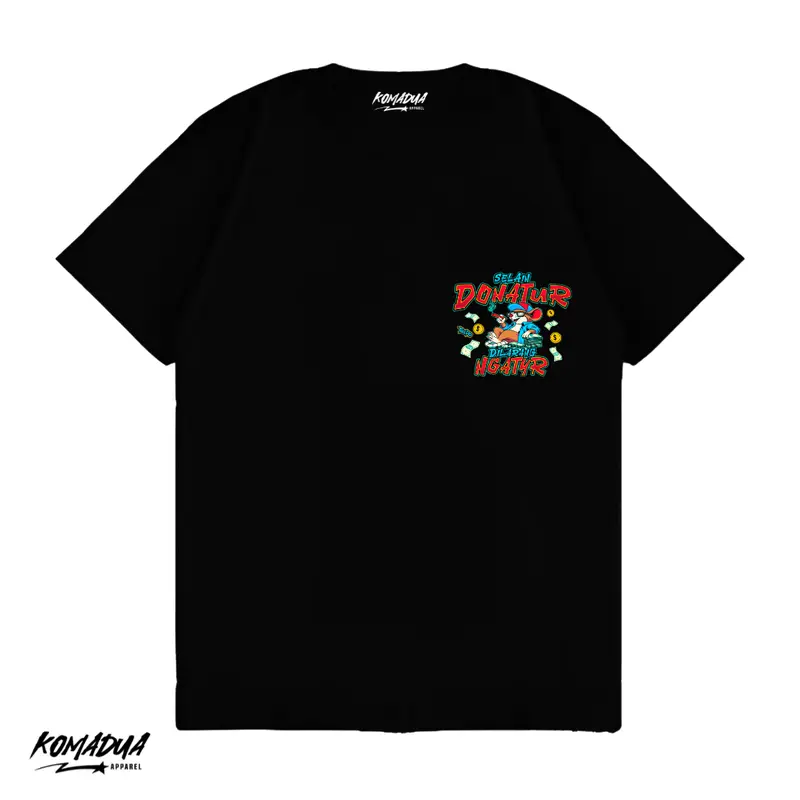 Kaos Selain Donatur Dilarang Ngatur Baju Atasan Dewasa Hitam Kaos Kata Kata Cowok Tshirt Keren Oblong Sablon Katun Unisex Komadua 1