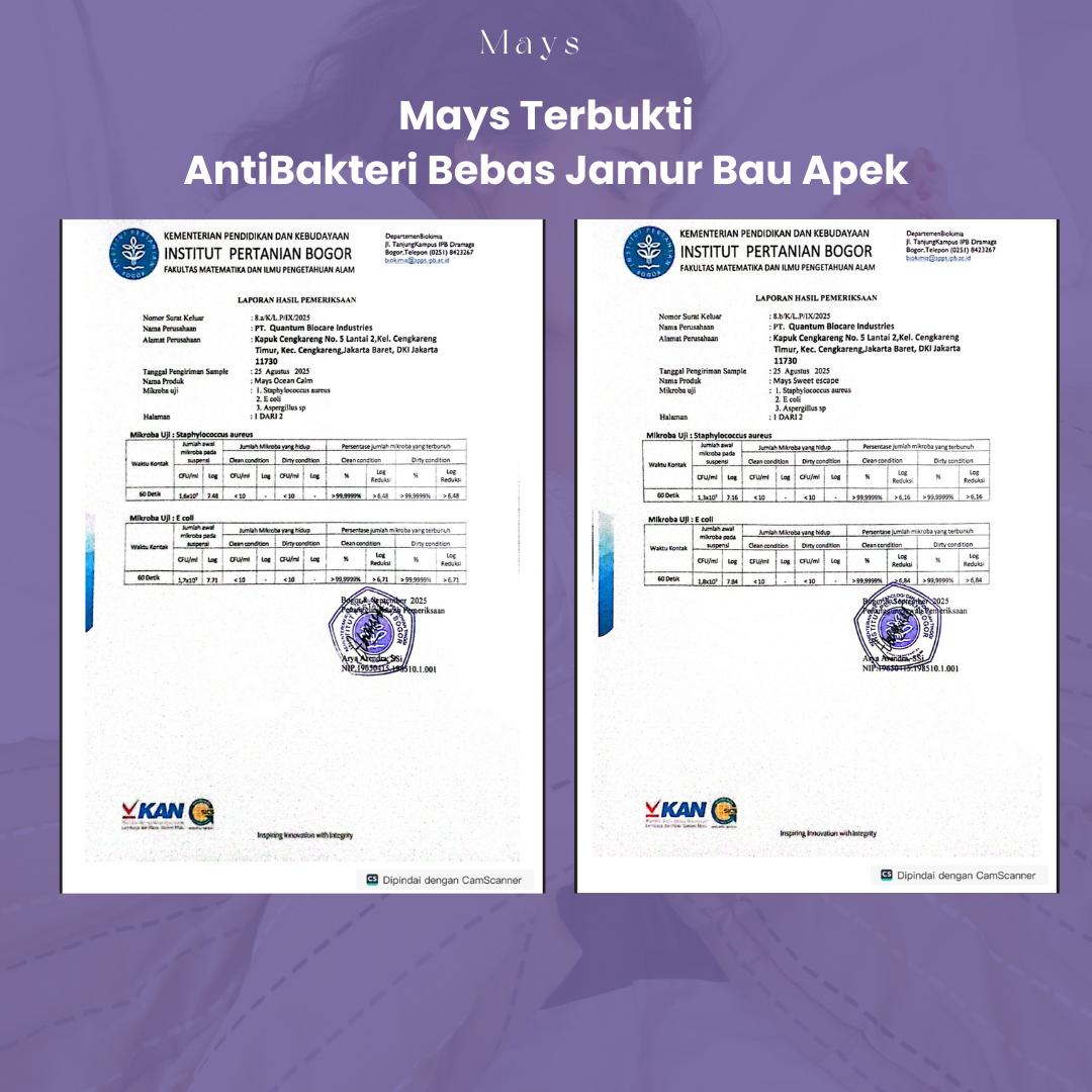 Mays Biocare Room & Linen Spray Premium 60ml - Pengharum Kain Anti Bakteri dan Jamur Wangi Tahan Lama 12 Jam