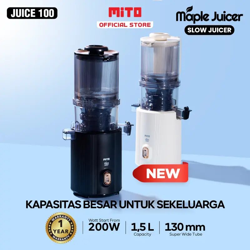 MITO Maple Juicer 1,5L JUICE100 | Slow Juicer Blender | Easy Clean | XXL Diameter | Low Watt 0