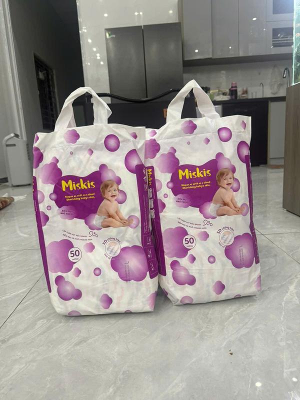 xả kho combo 2 bịch bỉm dán miskis , 100 chiếc mềm êm , thấm từ 500-800ml , màn thấm 5D
