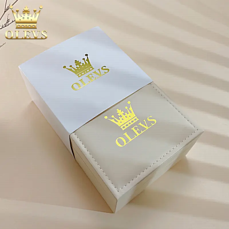 OLEVS Jam Tangan Original Kulit Boxes Fashion Kotak Berkualitas Tinggi Cod Hadiah 2