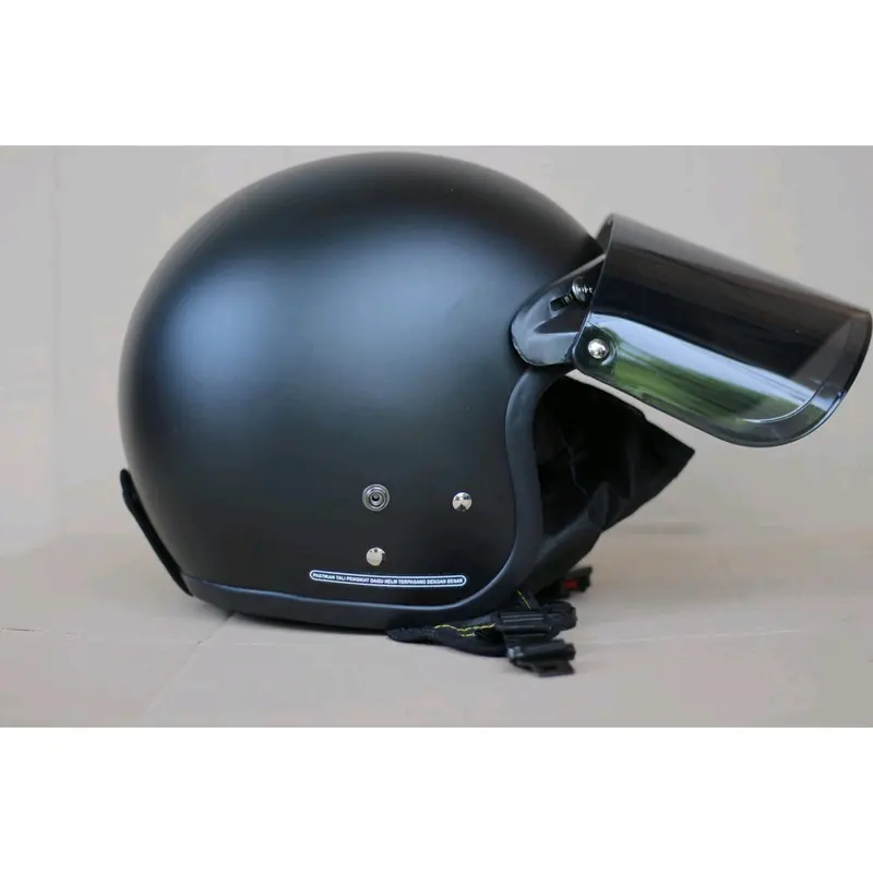 HELM CARGLOSS RETRO DEWASA PRIA WANITA SNI HITAM DOFF KACA DATAR Motorcycle Motor Sepeda 1