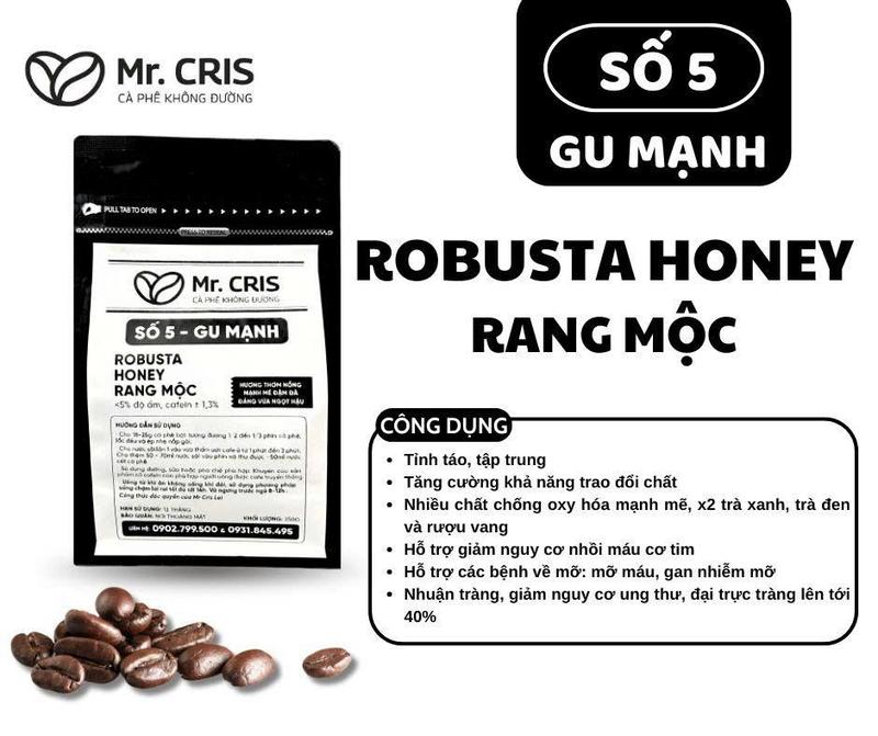  SỐ 5. MR.CRIS -ROBUSTA HONEY - CÀ PHÊ KHÔNG ĐƯỜNG - SỐ 5 GU MẠNHH Coffee Cafe kopiko   white 
