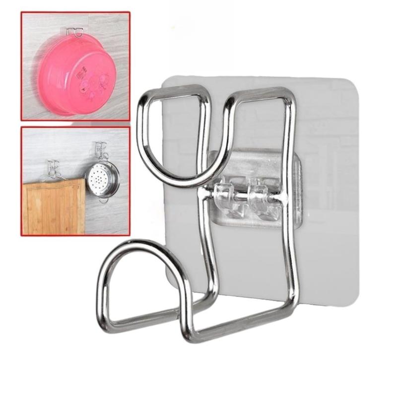 Móc treo thau chậu hút chân không chịu lực, Móc treo chậu Inox gắn tường , móc…
