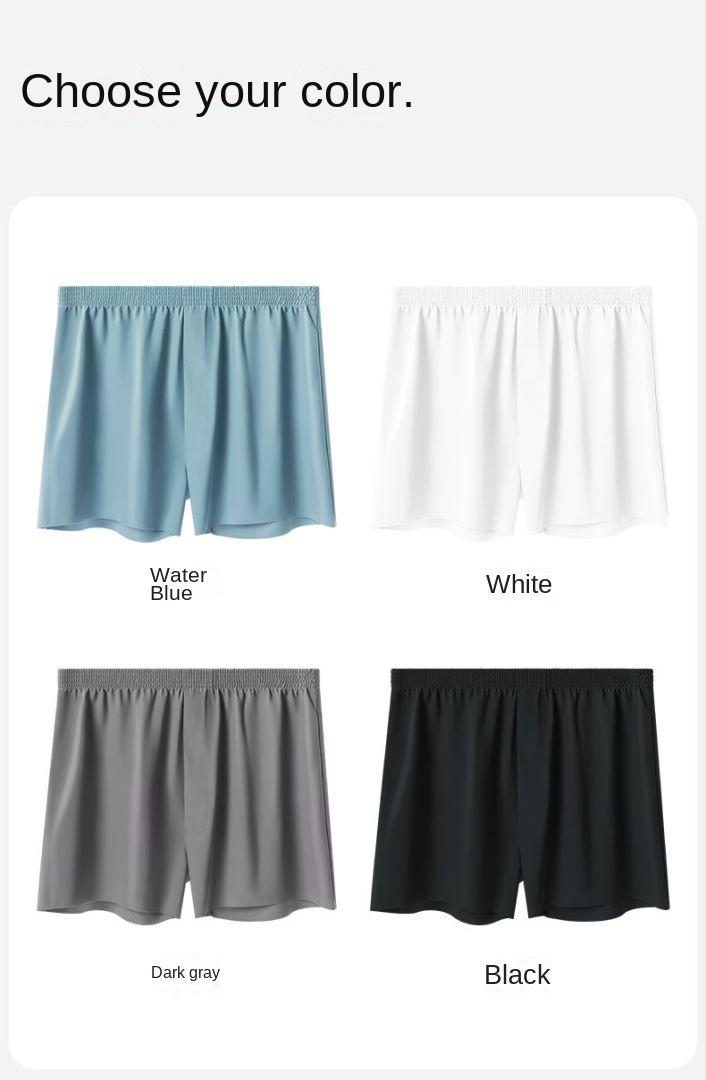 Product Introduction of Men's boxer briefs, ice silk, can be worn at home, loose fit, light fabric, super elastic and not tight, laser cutting, no trace and no leg tightening, non-sense washable mark, comfortable and not itchy Lingerie 9