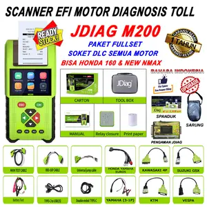 JDiag M200 Motor Scanner Function Diagnostic Tool Diagnosis M 200 Kesalahan OBDII ECU CO Motor Injeksi M-200 Scanner OBD2 Alat Diagnostik Sepeda Motor