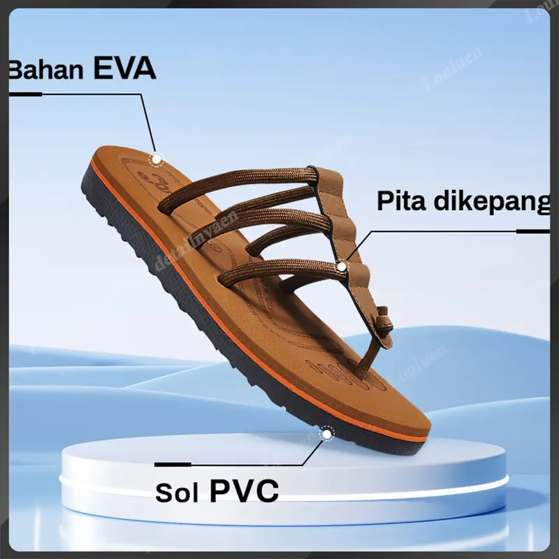 LOULUEN sandal cowok dewasa sandal slop pria sandal pria casual sandal cowok keren sandal selop cowok kece Sendal Jepit flip flops sandal gunung 2