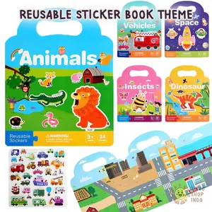 TAIYO Reusable Sticker Book Theme DIY Stiker Lepas Pasang Tempel Buku Edukasi Aktivitas Mainan Anak