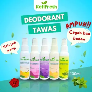 Deodorant Ketifresh Tawas Spray 100ml - Penghilang Bau Badan Alami untuk Pria dan Wanita - Ketiak