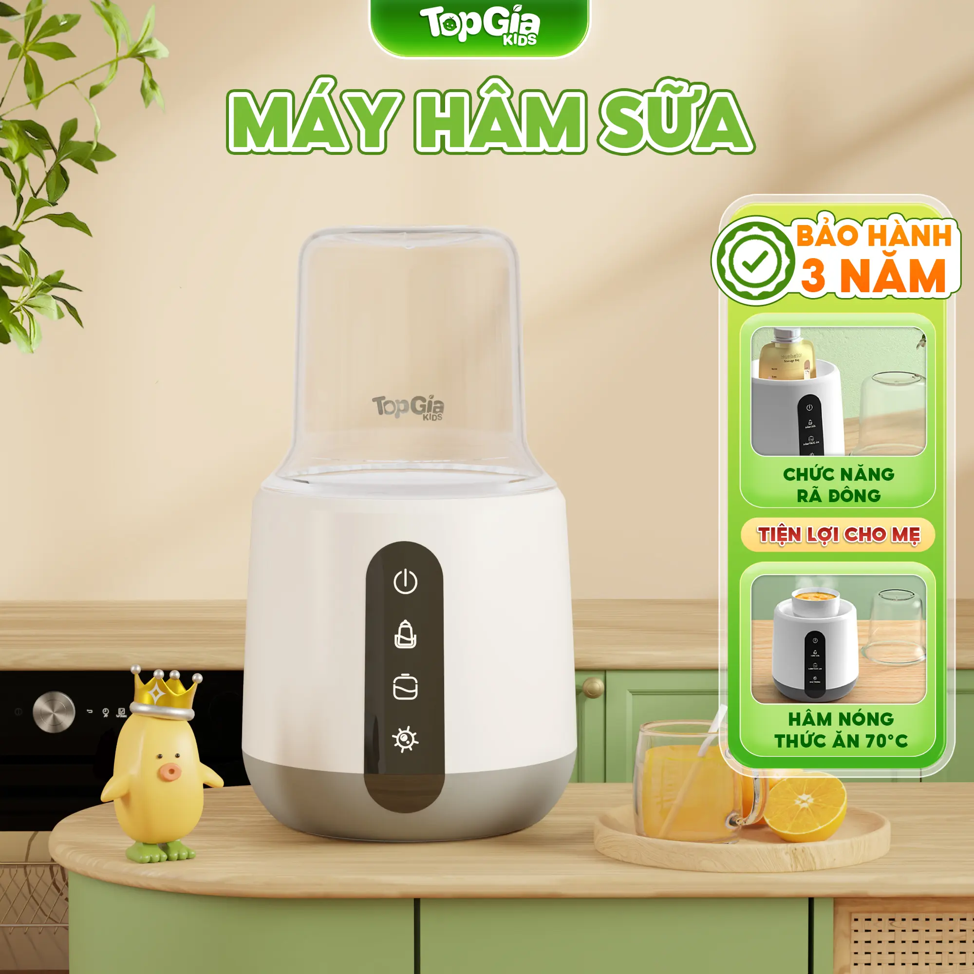 Máy Tiệt Trùng và Hâm Sữa Mini M4-01 TOPGIAKIDS tiện lợi mang đu lịch, về quê, đi chơi nhỏ nhắn bỏ được vào balo, túi xách. Bảo hành chính hãng 3 năm, lỗi 1 đổi 1 trong 30 ngày