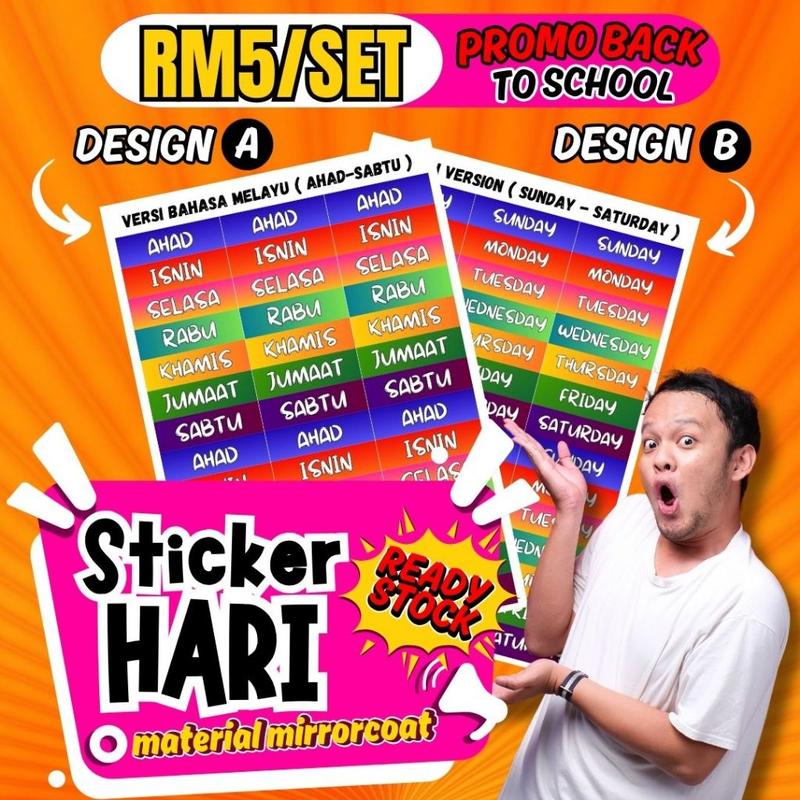 Sticker Hari Murid Sekolah Dwi Bahasa Setiap Hari 140pcs - TikTok Shop ...