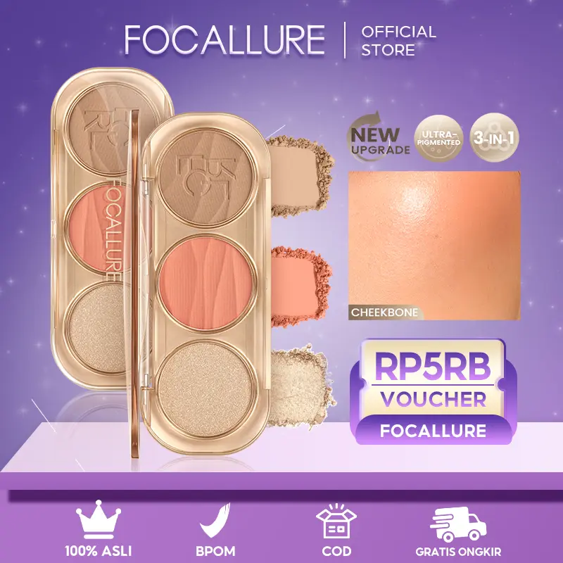 [Official] FOCALLURE Pro-Sculpt 3-in-1 Facial Shaping Palette Highlighter & Contour & Blush