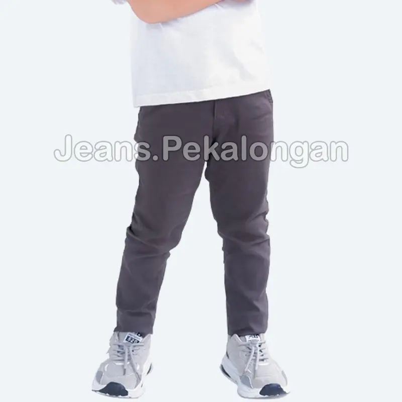 Celana panjang Chino anak laki-lakiusia 1-13 tahun twill stretch slim fit combed kids unisex Katun Cotton 8