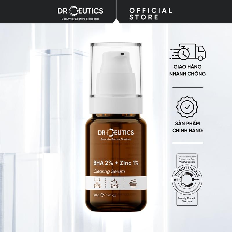 DRCEUTICS Phiên Bản Nâng cấp Serum Kẽm BHA 2% + Zinc PCA 1% DrCeutics giảm mụn và giảm tiết dầu 40g