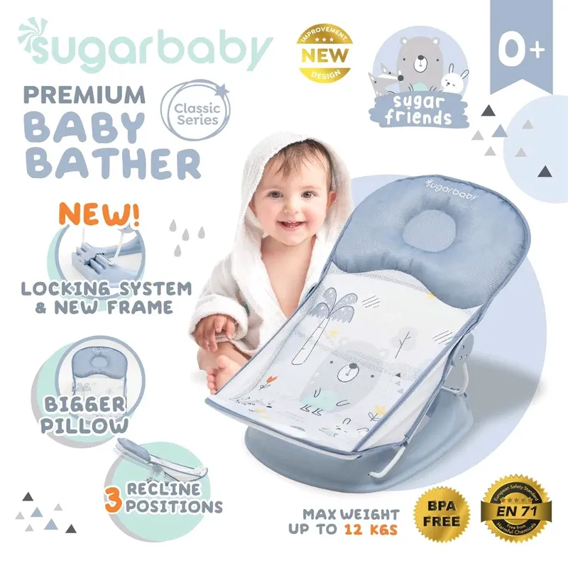 SugarBaby Fun Color/Classic Series Baby Bather dudukan mandi alas mandi bayi kursi jemur kursi duduk 5