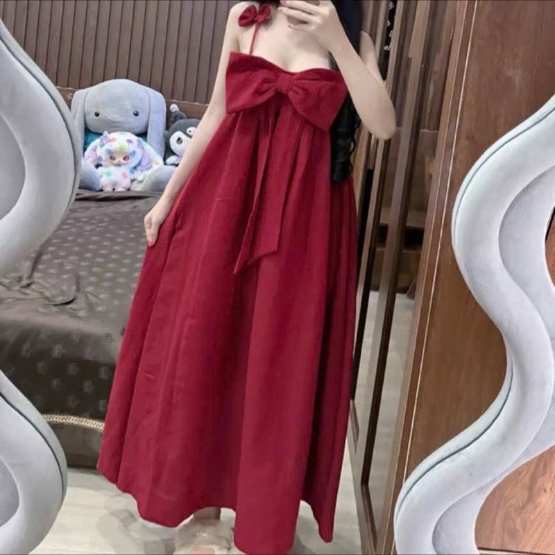 ĐẦM HAI DÂY NƠ XINH DÁNG DÀI có mút ngực đi biển du lịch cf...Kho sỉ Ngọc Linh