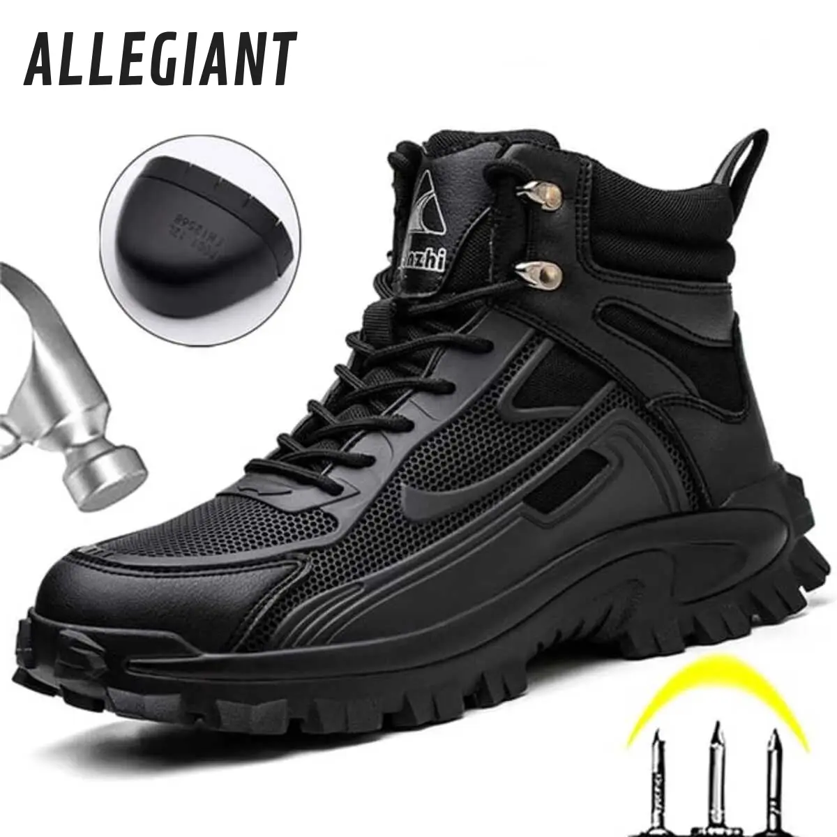 Sepatu Safety Boots Ujung Besi Baja Safety Shoes Casual Anti-Smash SI22