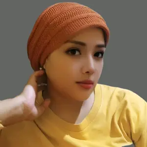 Ciput nenek Kerpus rajut topi mama hijab turban tebal bagus instan Santai bisa cod Kerudung Wanita Turki