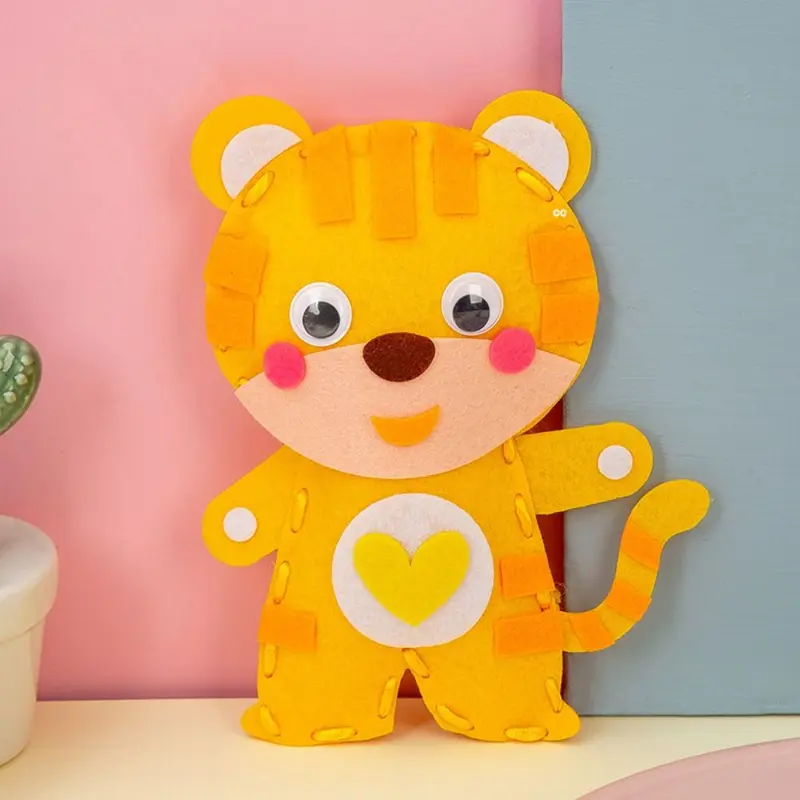 Bộ Thủ Công May Tự Làm, Chủ Đề Động Vật Giáo Dục, Búp Bê Không Dệt Động Vật Khủng Long May, Thích Hợp Cho Trẻ Mầm Non, Bộ May, Đồ Chơi Thủ Công Tự Làm Diy 6