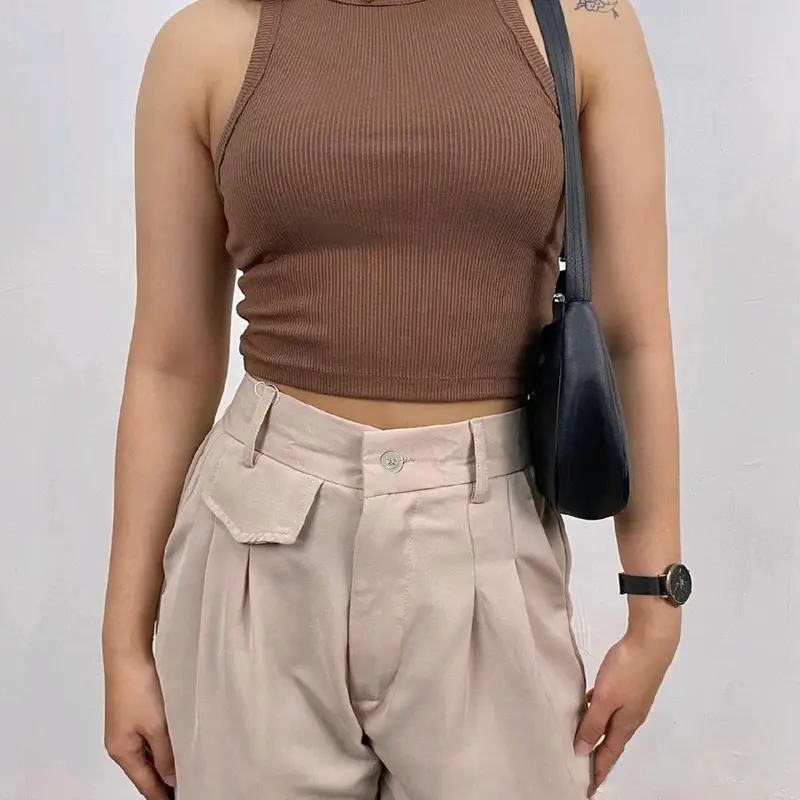 ORO PANTS Highwaist Loose Pants Trousers Wanita Celana Anti Kusut Celana Kulot Wanita Celana Kantor Formal Polyester 3