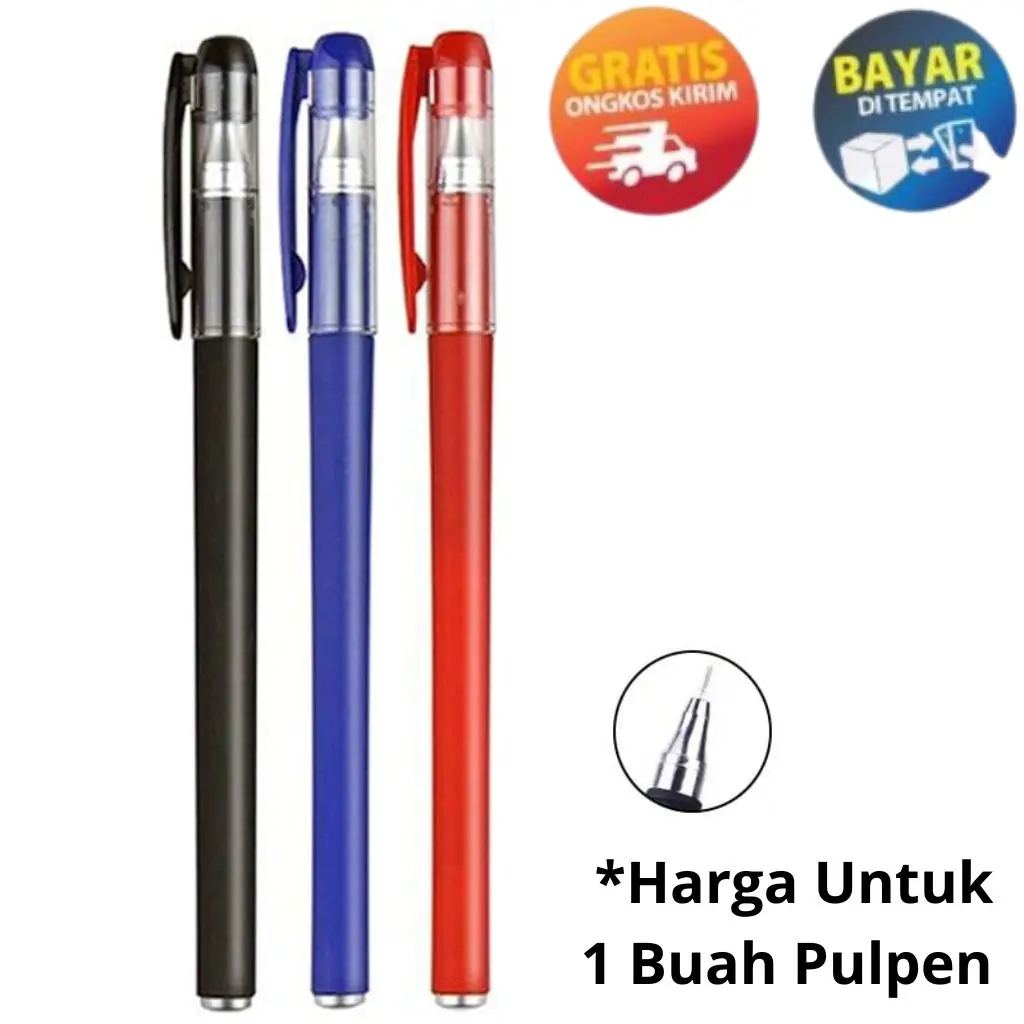 KP168 - GEL PEN PULPEN GEL TABUNG JARUM PENUH 3 WARNA 0.5MM 1 PCS