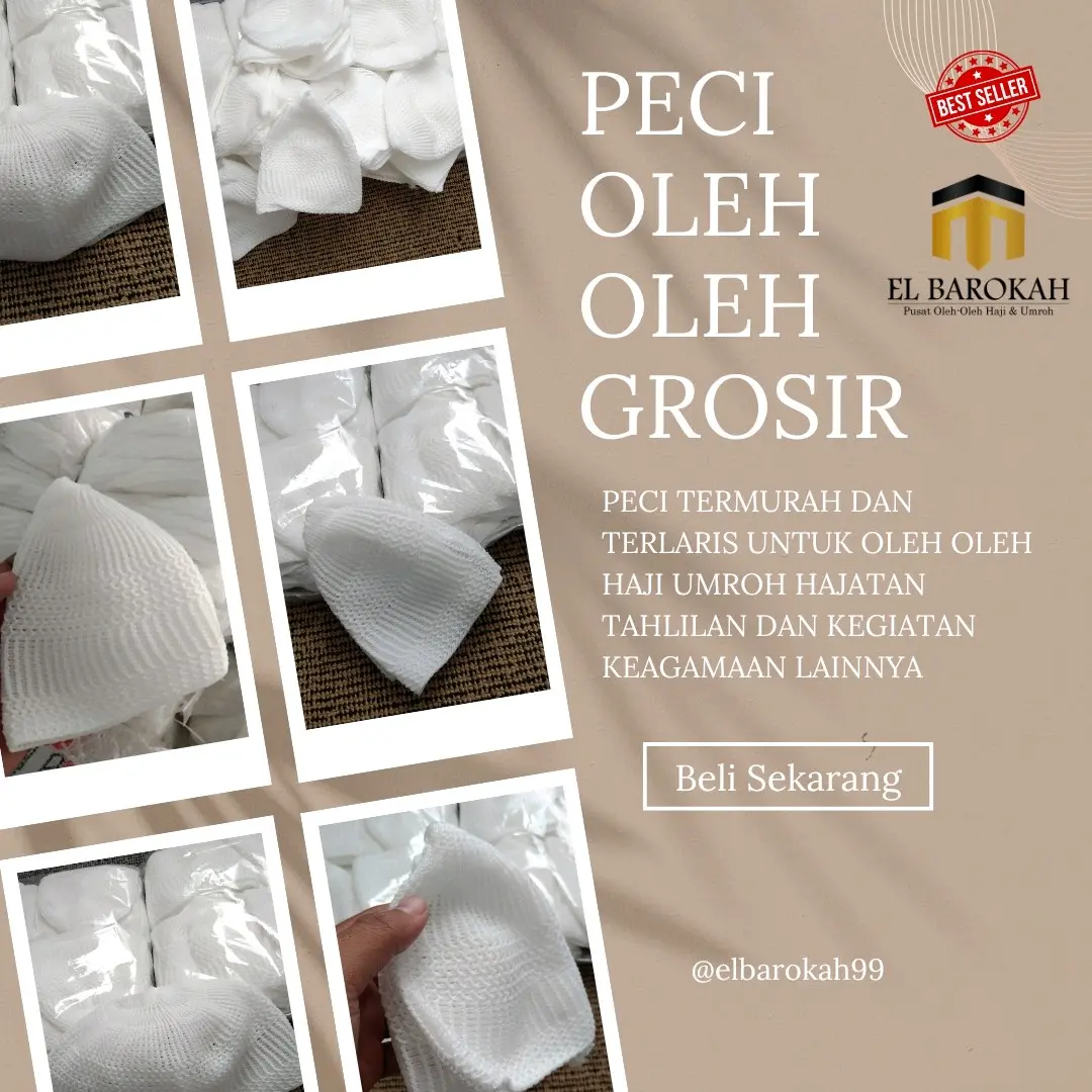 Peci oleh oleh haji umroh paket 50pcs Songkok Pria Dewasa Muslim