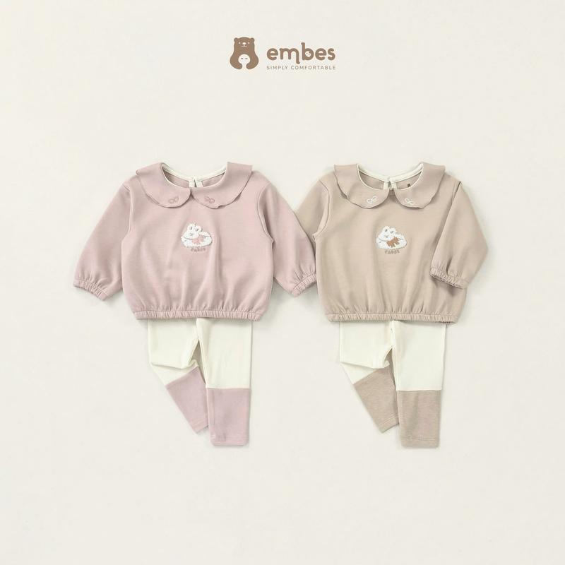  Bộ quần áo nỉ dài tay phối quần legging cho bé gái Embes Việt Nam từ 9 tháng - 4 tuổi - 25-K7-08 