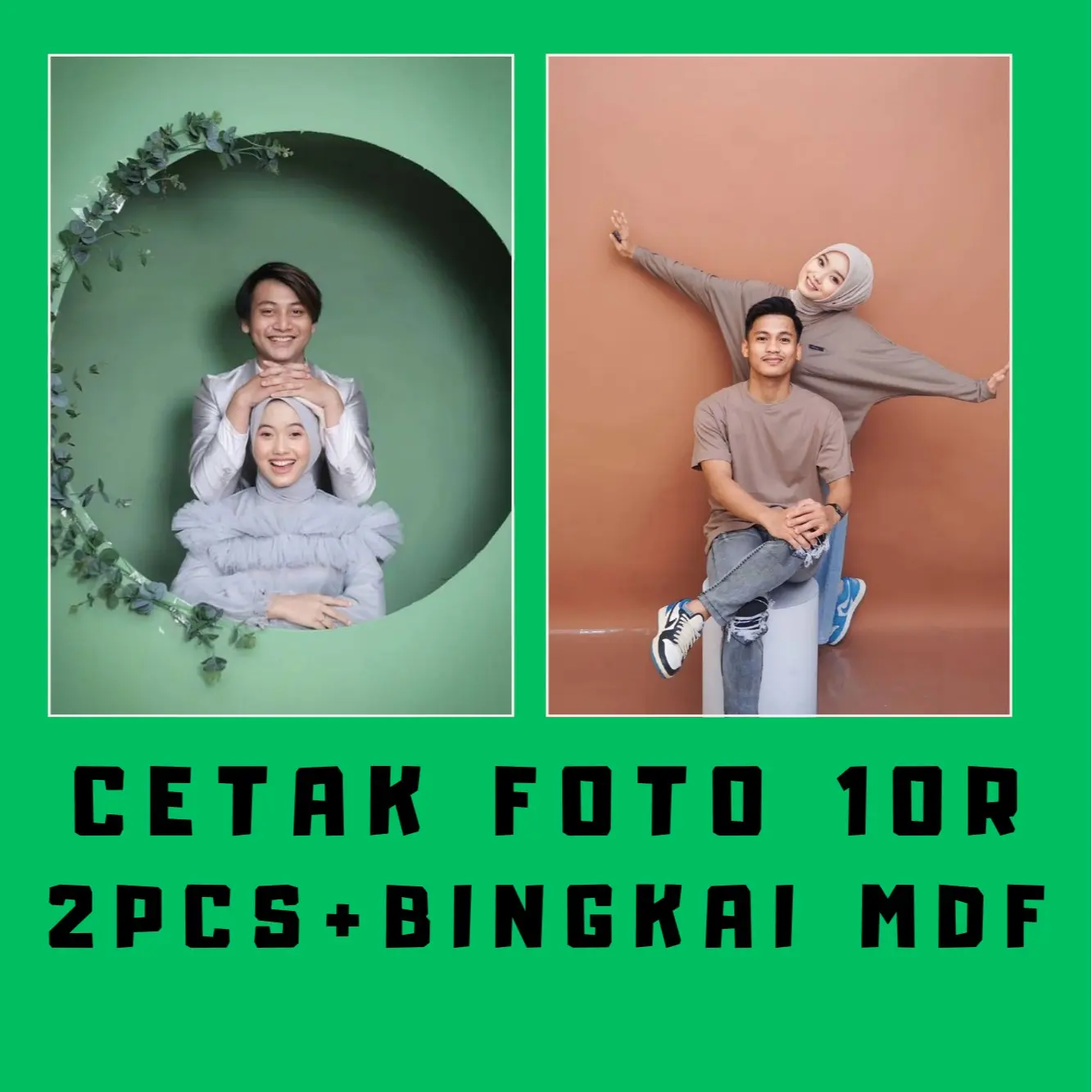 CETAK FOTO 2PCS 10R 20X30CM + BINGKAI MDF UKURAN 20X30CM Dipasang di DindinG Buah dekorasi bukan musiman multipel cetak  foto