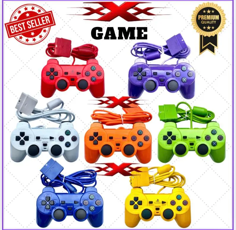 [XXX] Joystick Gamepad Stik PS 2  Warna Stabilo 1.8m Kabel serat 0