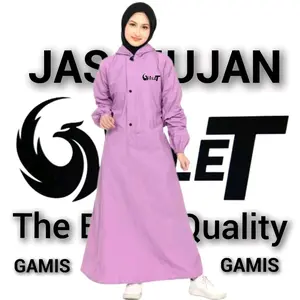 Jas hujan RAINCOAT Jas hujan gamis jas hujan wanita jas hujan syar'i by WALET JAS HUJAN Syari Dewasa parasut xxl ramah lingkungan jas hujan biru windproof xl