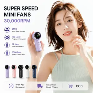 (COD) 2026 new Mini  kipas angin 72jam kecil Kipas Portable Mini 150 Super Speed Bahan Logam Angin Super Kipas Angin Portable High-speed Mini Kipas Tangan 72jam 18000RPM Dapat dilipat 100 Gear Wind Digital Display Adjustable kipas angin portable mini turb