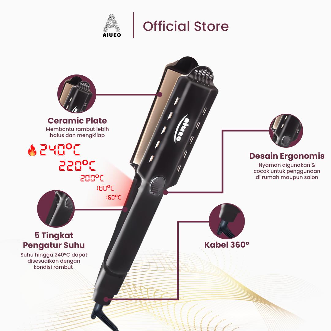 AIUEO.INDO Best Seller! Catokan AIUEO Rambut BERLI 8099 – Fast Heating, Rambut Tetap Lembut