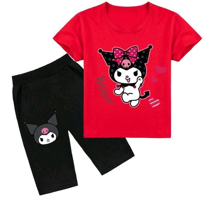 Setelan Anak Perempuan Motif Kuromi untuk Usia 3-10 Tahun dari Katun - Cantik Fashion 2