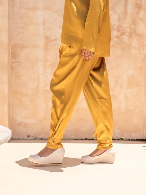 Cuffed Pants in Arabian Gold & Pale Cooper 0