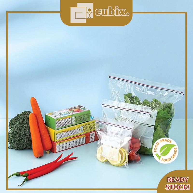 Cubix Food Freezer Zip Lock Food Bag Transparent Resealable Storage ...