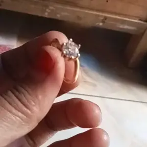 Cincin mata satu bengkok wanita permata perempuan cantik anti luntur anti karat