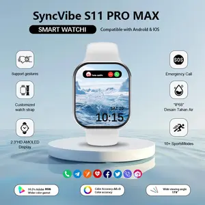 Smart Watch 11 Pro Max 10 Pro Max  Original Unisex - Layar AMOLED 2.2" NFC GPS Tahan Air Panggilan Bluetooth Pengisian Nirkabel + Wallpaper Gratis