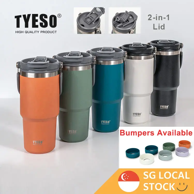 TYESO Thermal Tumbler Flask Water Bottle Car Cup Vacuum Insulated Bottle Stainless Steel Coffee Cup