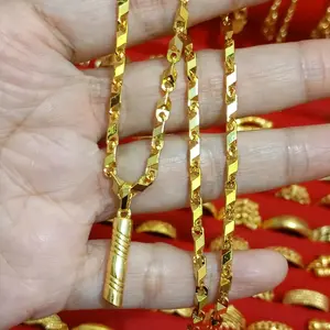 kalung koin mesin balok mini dan liontin ukuran sekitar 15-20gr lapis emas 24k